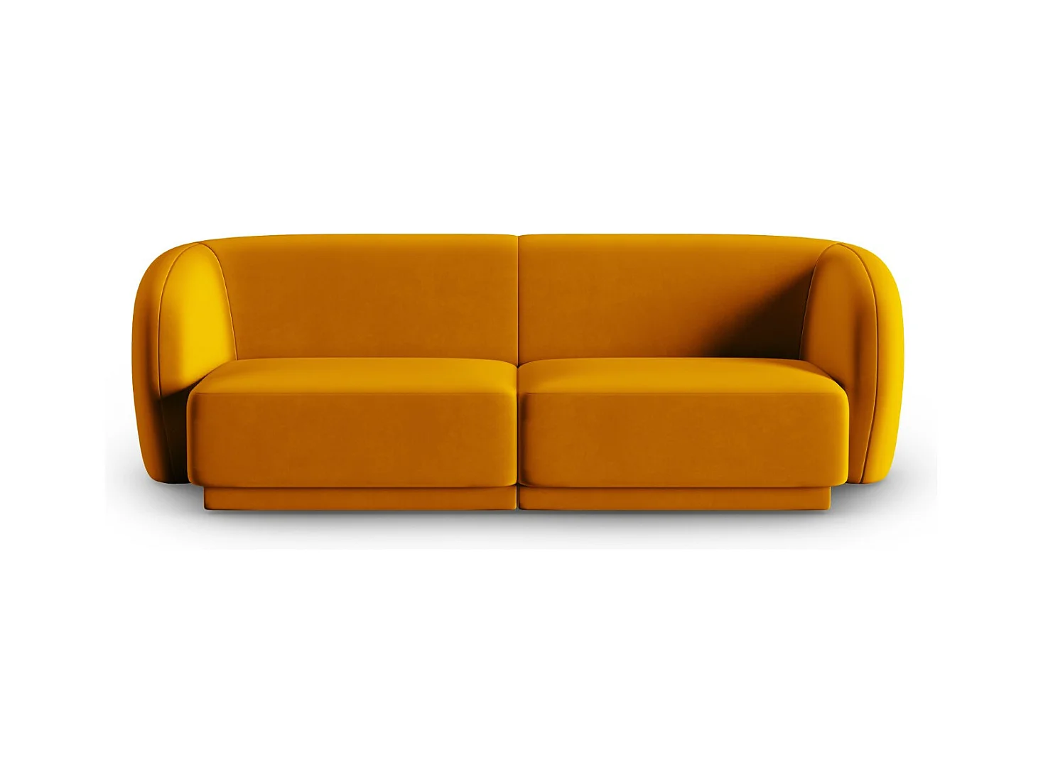 CXL by Christian Lacroix - Sofá modular "Lionel" 2 lugares em veludo amarelo - 188x93x74cm