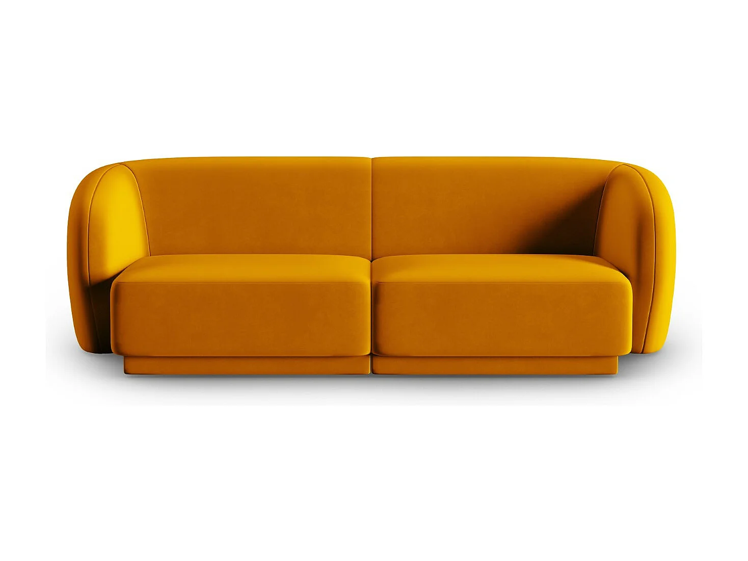 CXL by Christian Lacroix - Canapé modulable "Lionel" 2 places en velours jaune - 188x93x74cm