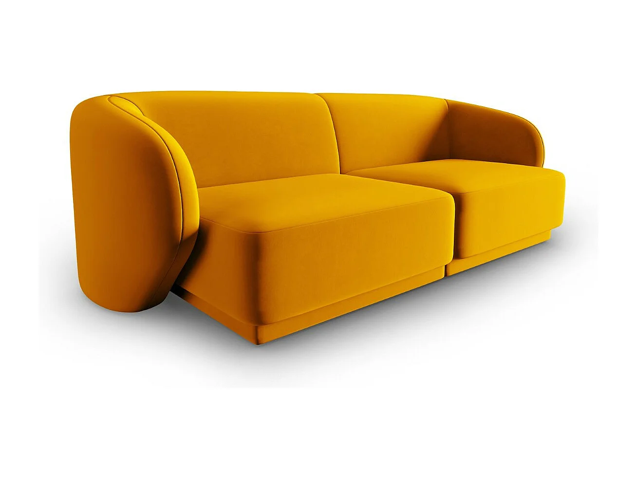CXL by Christian Lacroix - Canapé modulable "Lionel" 2 places en velours jaune - 188x93x74cm