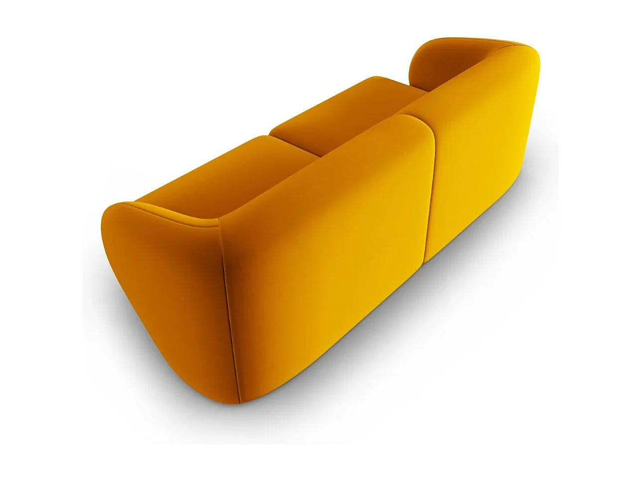 CXL by Christian Lacroix - Canapé modulable "Lionel" 2 places en velours jaune - 188x93x74cm
