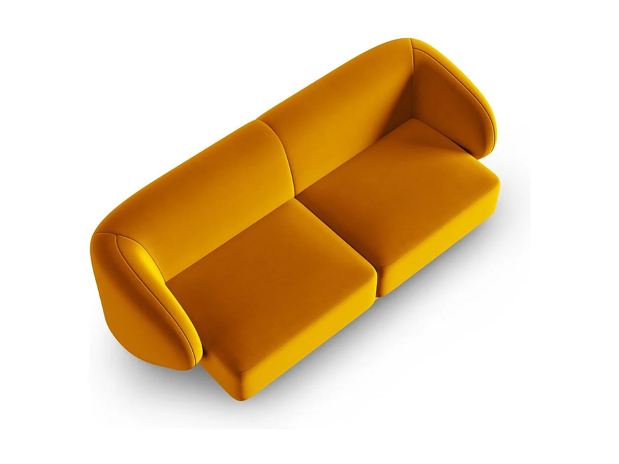 CXL by Christian Lacroix - Canapé modulable "Lionel" 2 places en velours jaune - 188x93x74cm