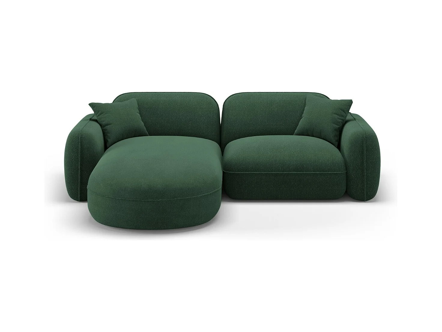 CXL by Christian Lacroix - Modulaire hoekbank links "Lucien" 3 zitplaatsen, Flueel, Groente - 230x165x70cm