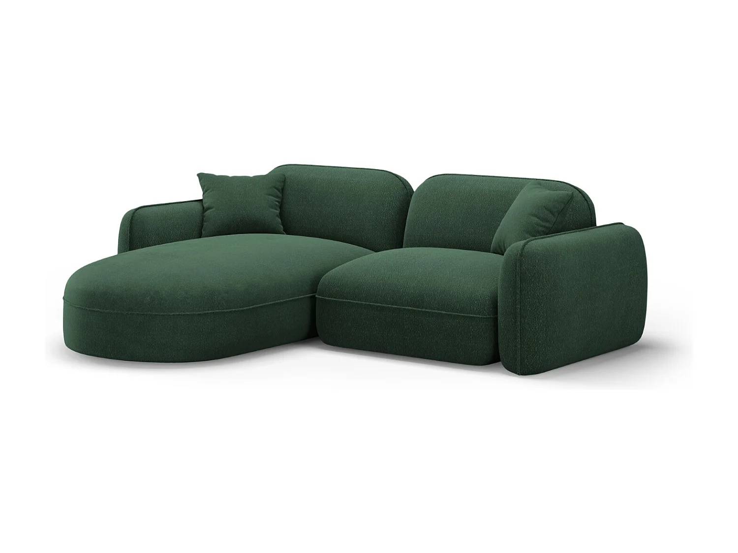 CXL by Christian Lacroix - Sofá modular de canto esquerdo "Lucien" 3 lugares em veludo verde - 230x165x70cm