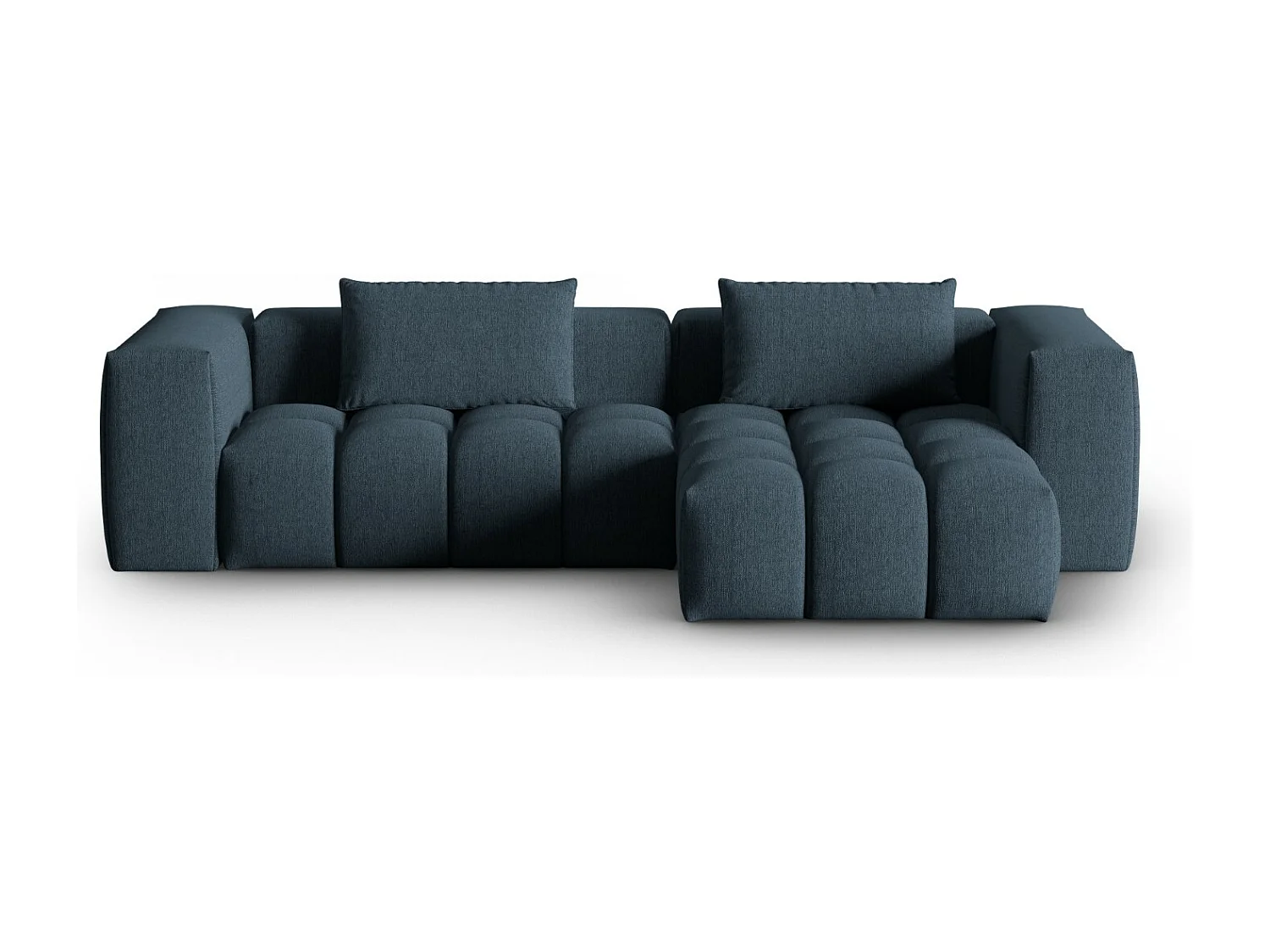 CXL by Christian Lacroix - Modulaire hoekbank rechts "Lorella" 3 zitplaatsen, Structurele stof, Donkerblauw - 260x145x70cm