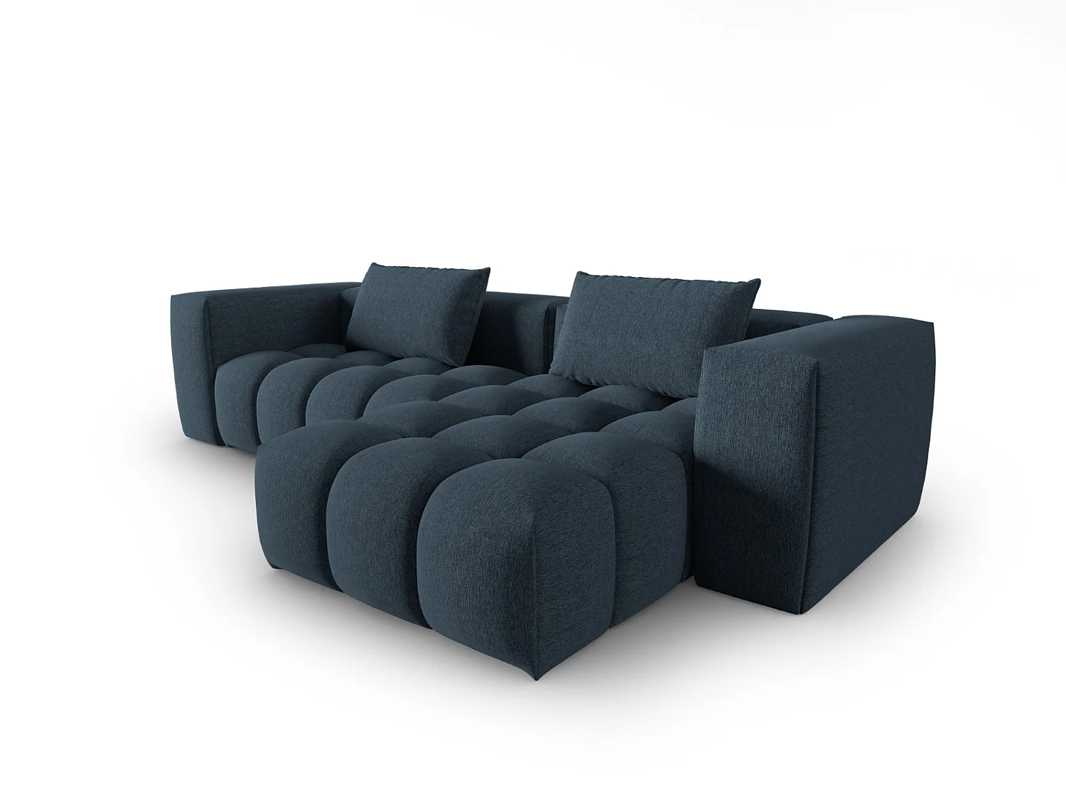 CXL by Christian Lacroix - Modulaire hoekbank rechts "Lorella" 3 zitplaatsen, Structurele stof, Donkerblauw - 260x145x70cm