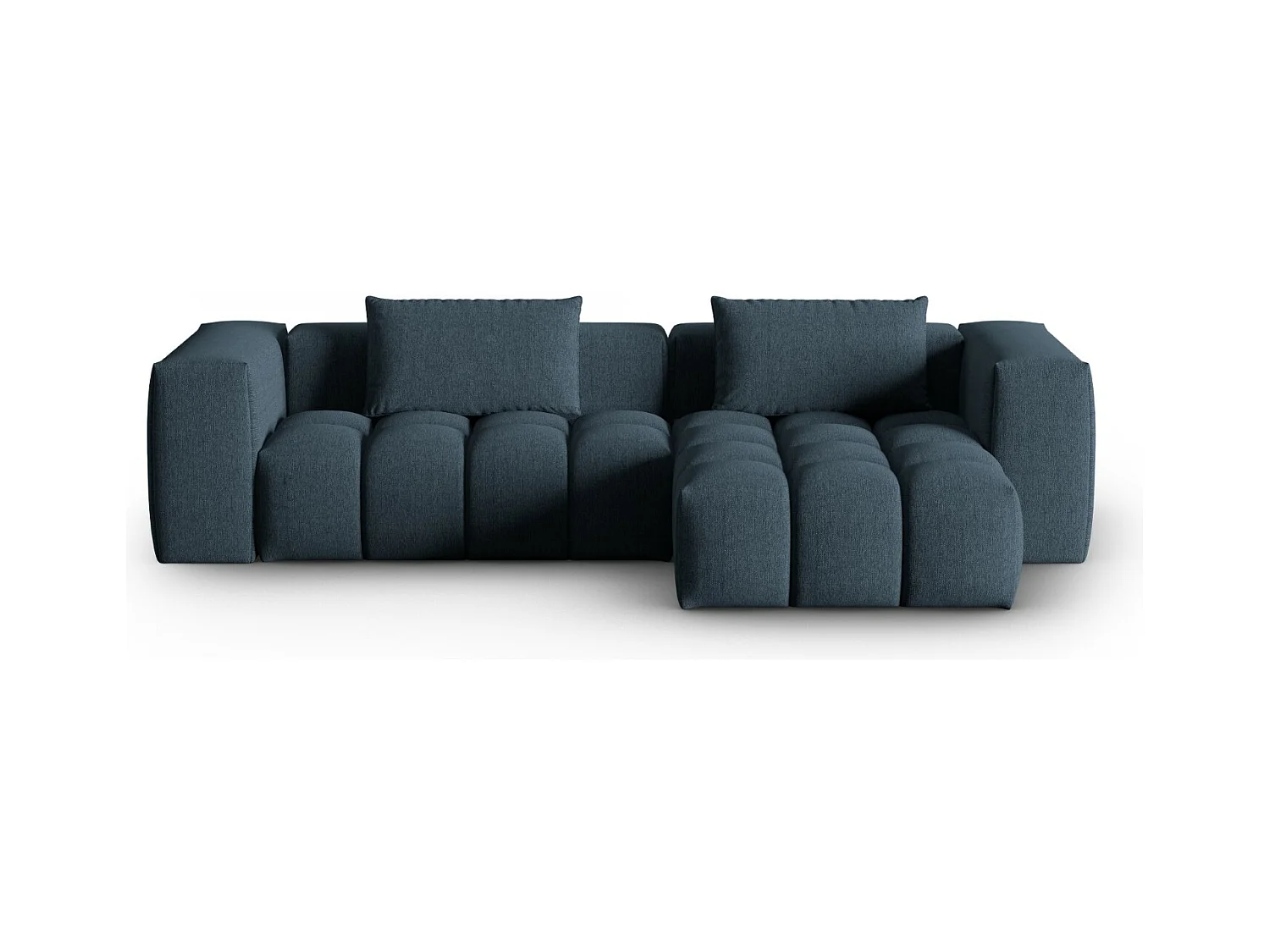 CXL by Christian Lacroix - Modulaire hoekbank rechts "Lorella" 3 zitplaatsen, Structurele stof, Donkerblauw - 260x145x70cm
