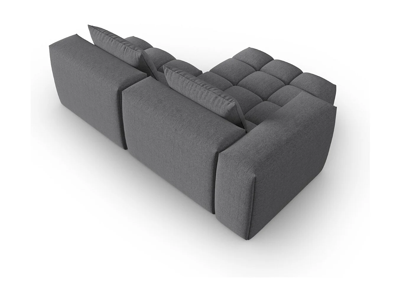 CXL by Christian Lacroix - Modulaire hoekbank links "Lorella" 3 zitplaatsen, Structurele stof, Grijs - 205x145x70cm