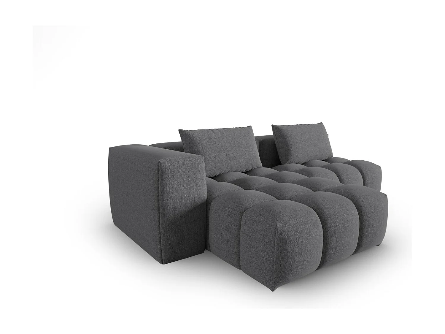 CXL by Christian Lacroix - Sofá modular de canto esquerdo "Lorella" 3 lugares em tecido estrutural cinza - 205x145x70cm