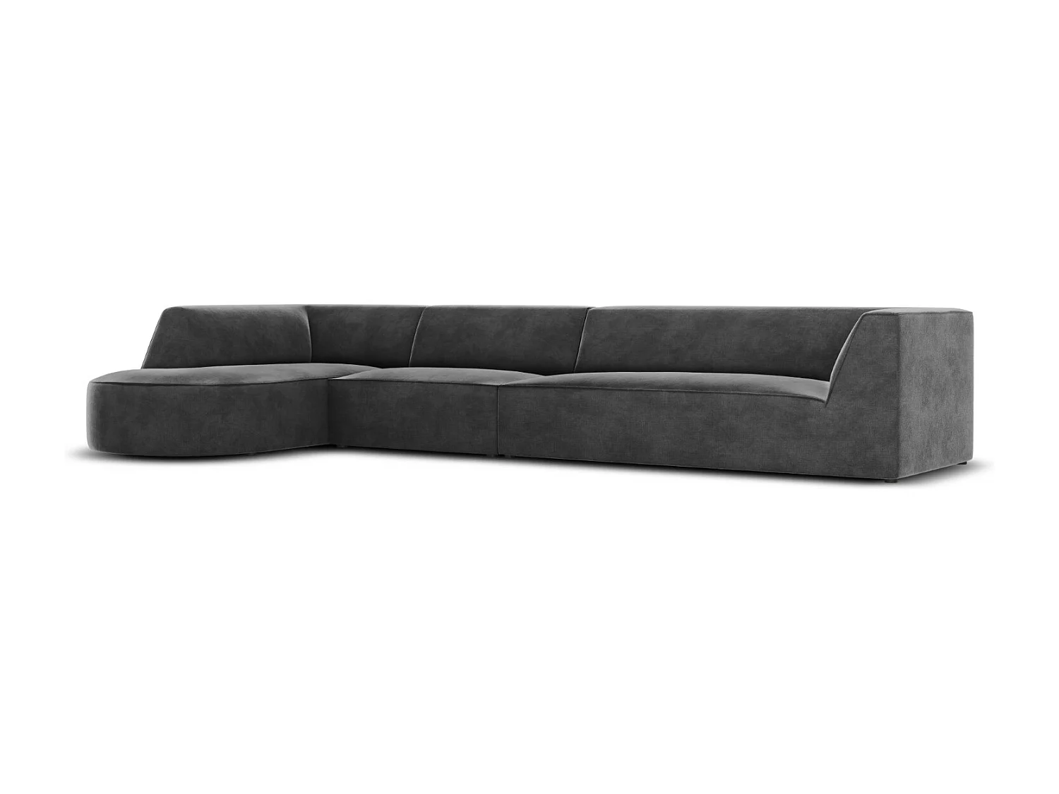 CXL by Christian Lacroix - Linker hoekbank "Charles" 5 zitplaatsen, Flueel, Donkergrijs - 366x180x69cm