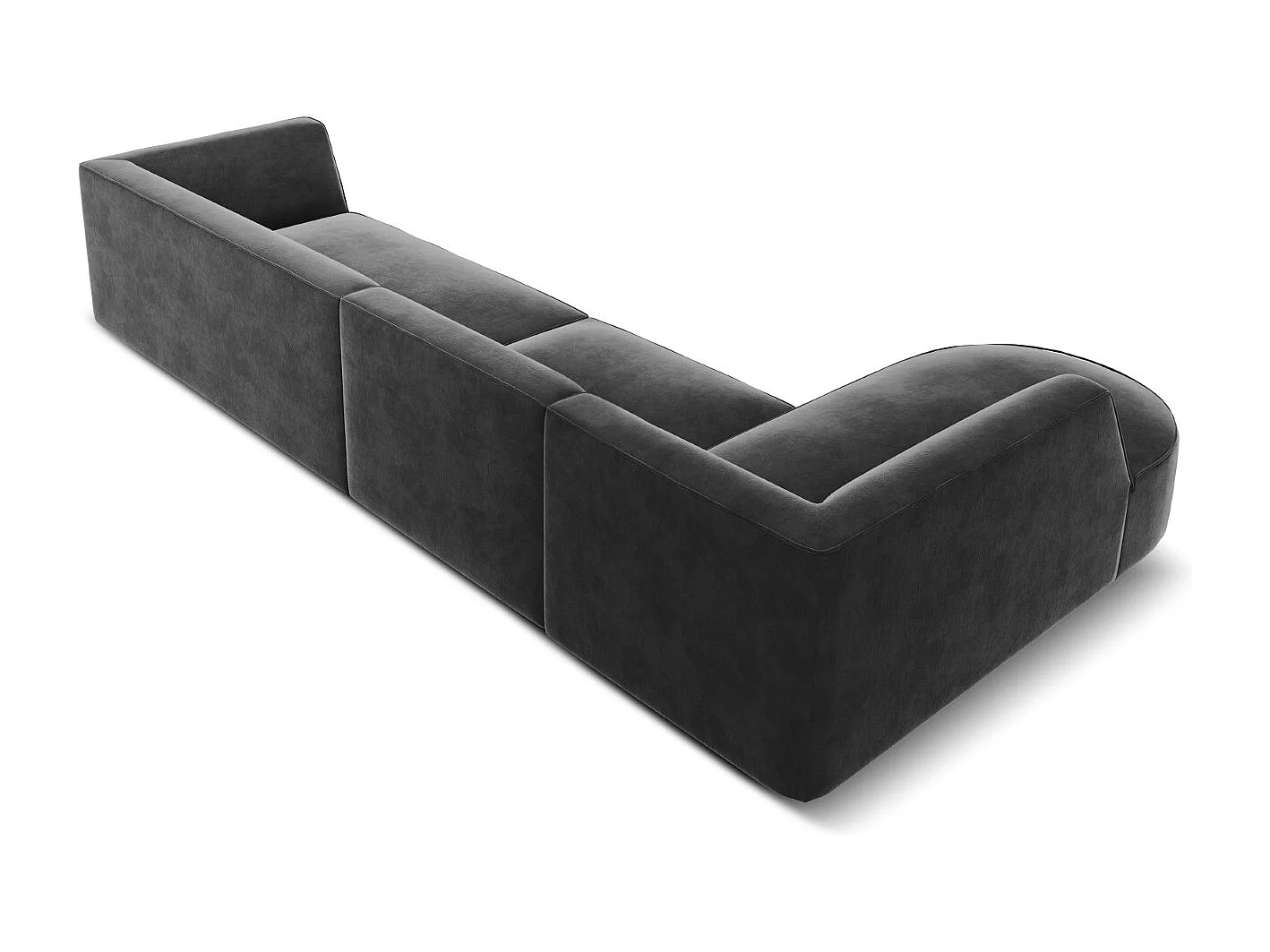 CXL by Christian Lacroix - Linker hoekbank "Charles" 5 zitplaatsen, Flueel, Donkergrijs - 366x180x69cm