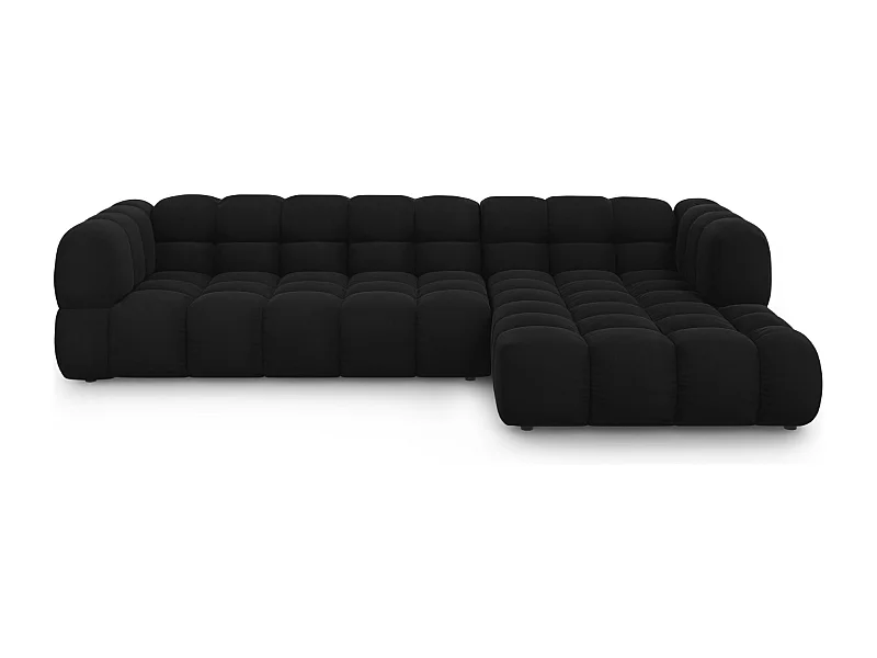 Cosmopolitan Design - 4-Sitzer modulares Ecksofa rechts "Sky" aus Samt schwarz - 300x162x75cm