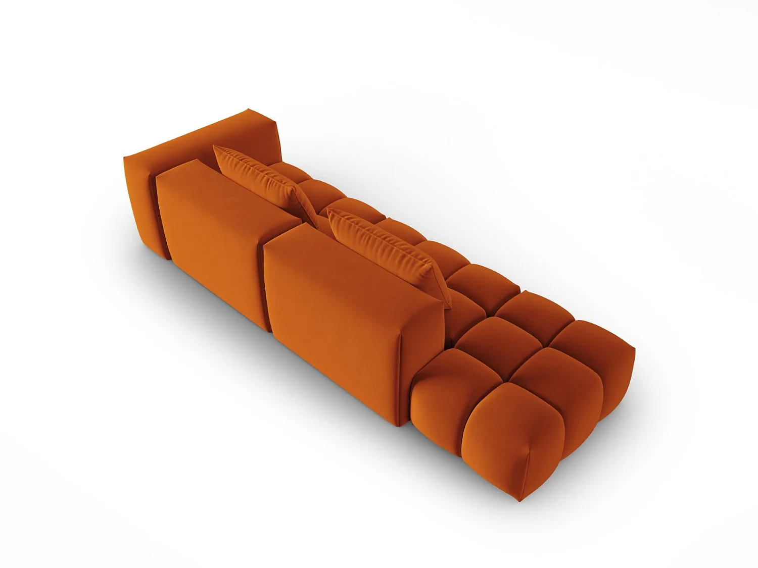 CXL by Christian Lacroix - Sofa modułowa bok lewy, "Lorella" 3 miejsca welur, terakota - 265x85x70cm