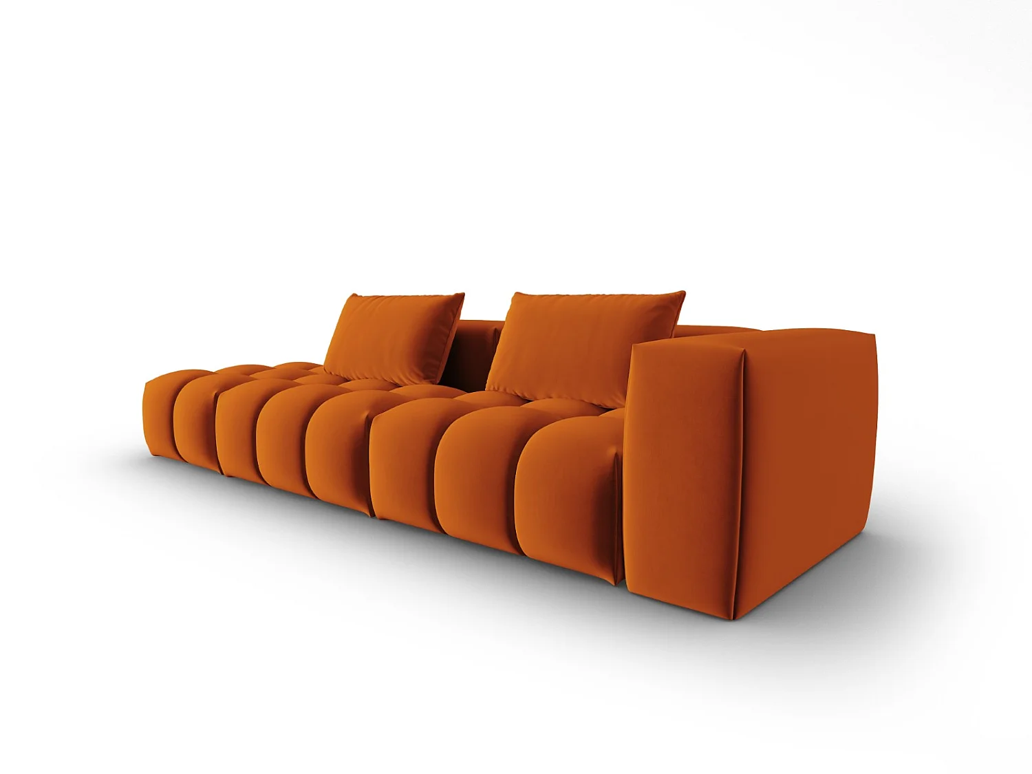 CXL by Christian Lacroix - Canapé modulable gauche "Lorella" 3 places en velours terracotta - 265x85x70cm