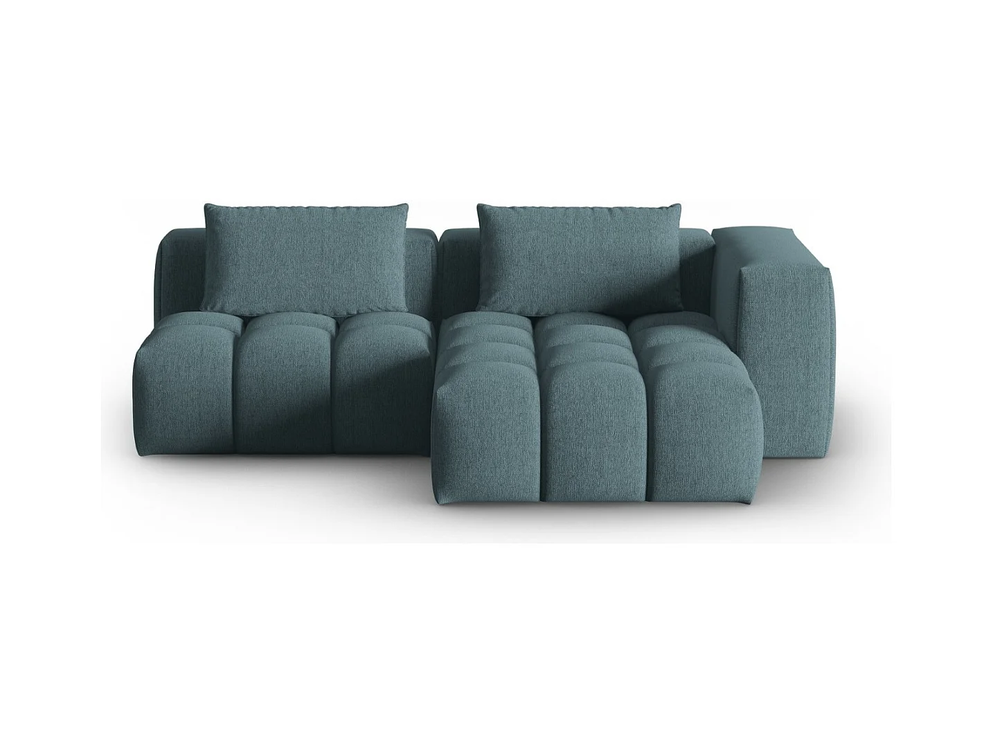 CXL by Christian Lacroix - Modulaire hoekbank rechts "Lorella" 3 zitplaatsen, Structurele stof, Lichtblauw - 205x145x70cm