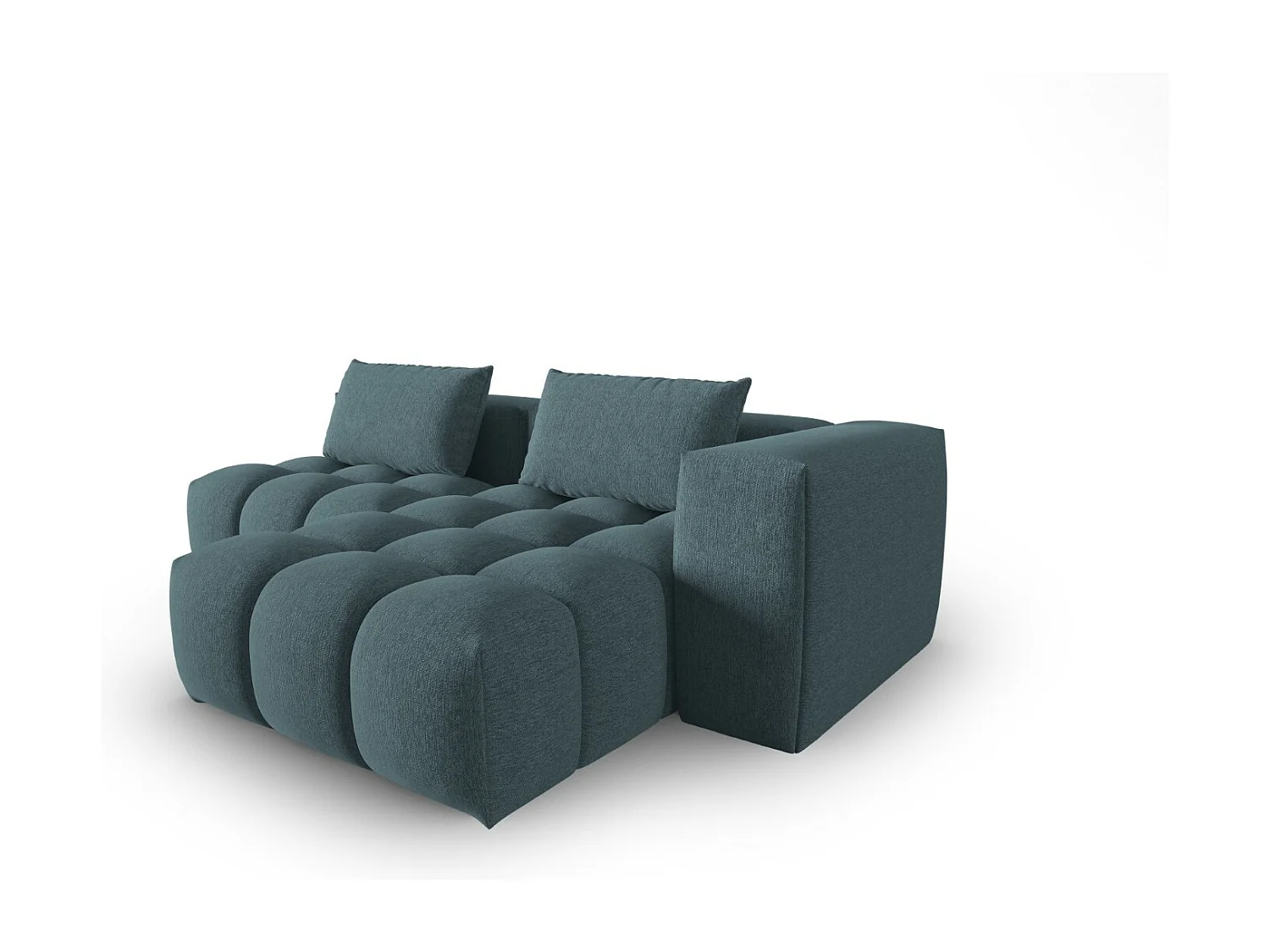 CXL by Christian Lacroix - Sofá modular de canto direito "Lorella" 3 lugares em tecido estrutural azul claro - 205x145x70cm