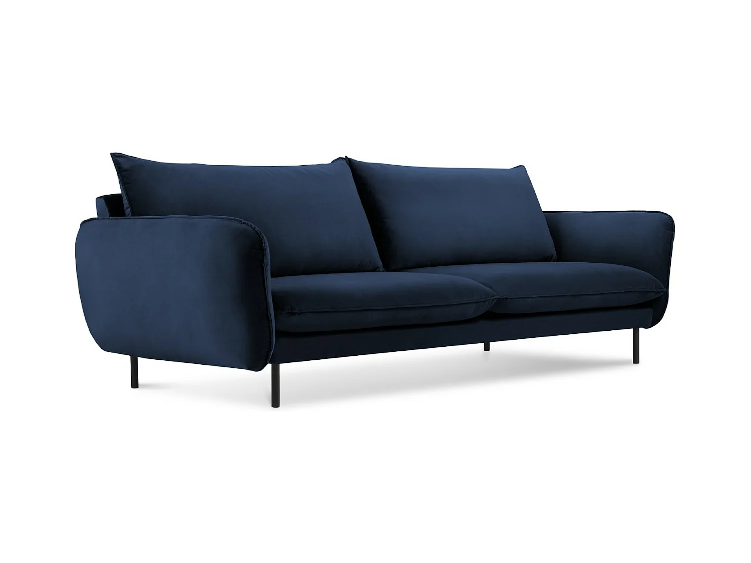 Cosmopolitan Design - 3-Sitzer Sofa "Vienna" aus Samt königsblau - 200x92x95cm
