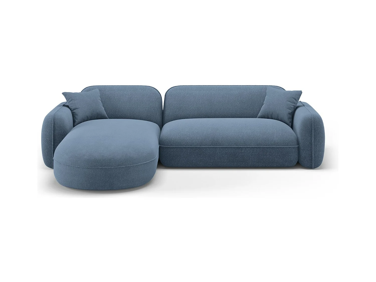 CXL by Christian Lacroix - Modulaire hoekbank links "Lucien" 4 zitplaatsen, Flueel, Blauwe spijkerbroek - 275x165x70cm