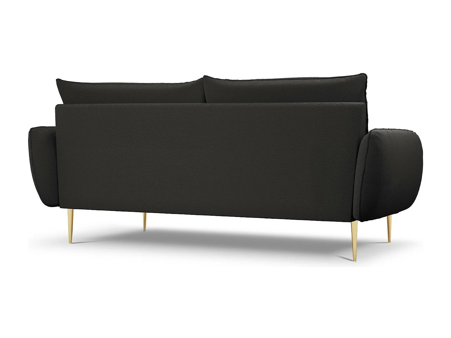 Cosmopolitan Design - Bank "Vienna" 4 zitplaatsen, Boucle, Zwart - 230x92x95cm