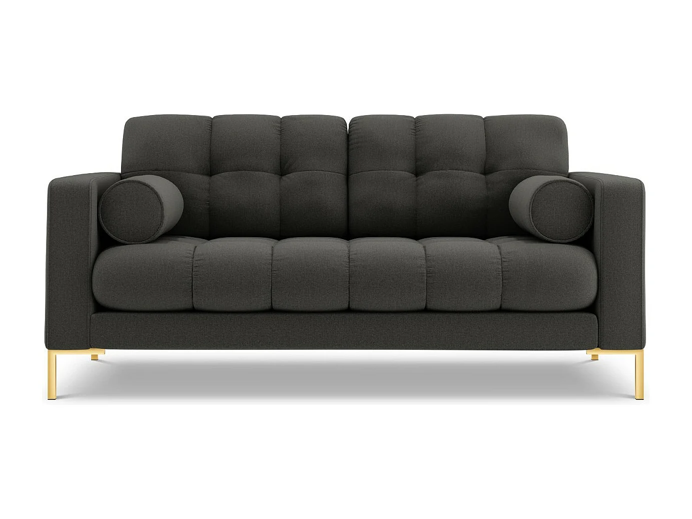 Cosmopolitan Design - Sofa, "Bali" 2 miejsca tkanina strukturalna, szary ciemny - 152x92x75cm