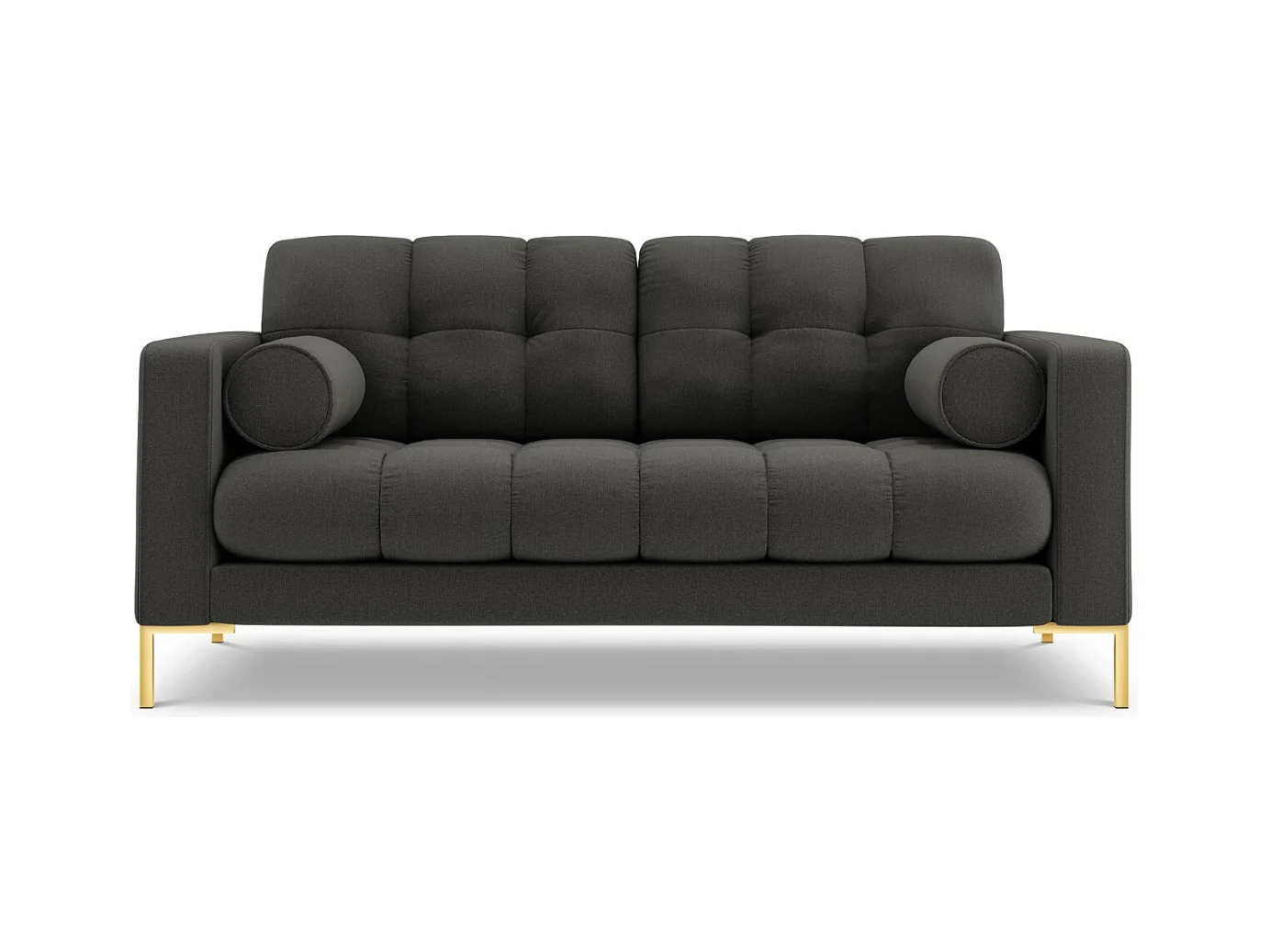 Cosmopolitan Design - Bank "Bali" 2 zitplaatsen, Structurele stof, Donkergrijs - 152x92x75cm