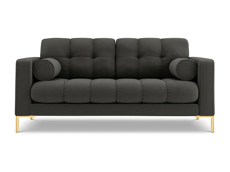 Cosmopolitan Design - Sofá "Bali" 2 lugares em tecido estrutural cinza escuro - 152x92x75cm