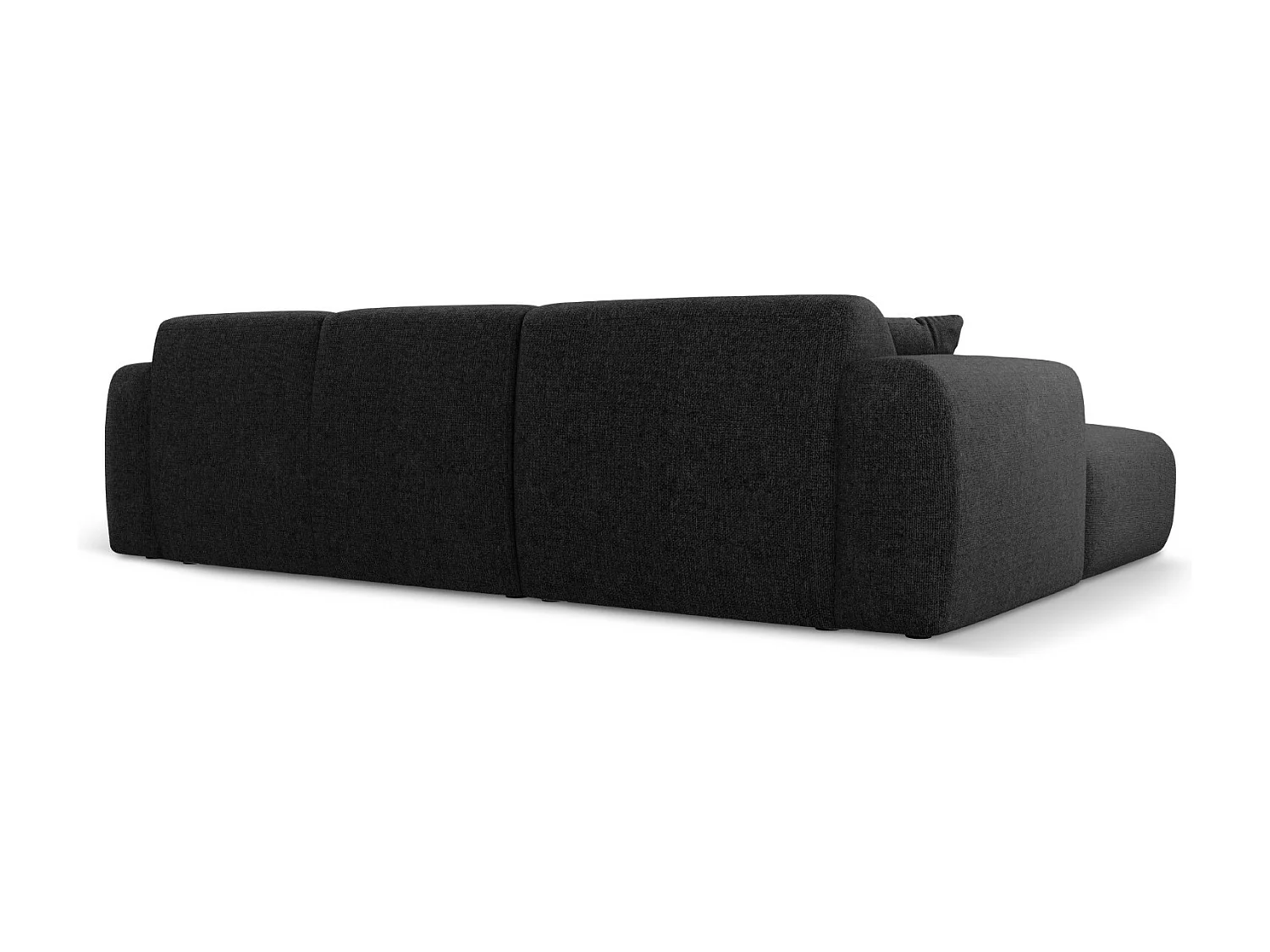Cosmopolitan Design - Canapé d'angle droit "Nolio" 4 places en chenille noir - 260x170x72cm