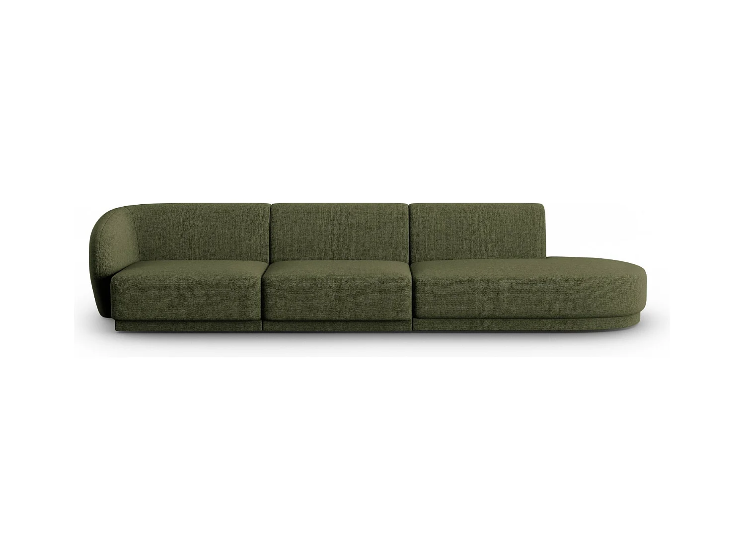 CXL by Christian Lacroix - Rechte modulaire bank "Lionel" 4 zitplaatsen, Chenille, Heide Groen - 311x93x74cm