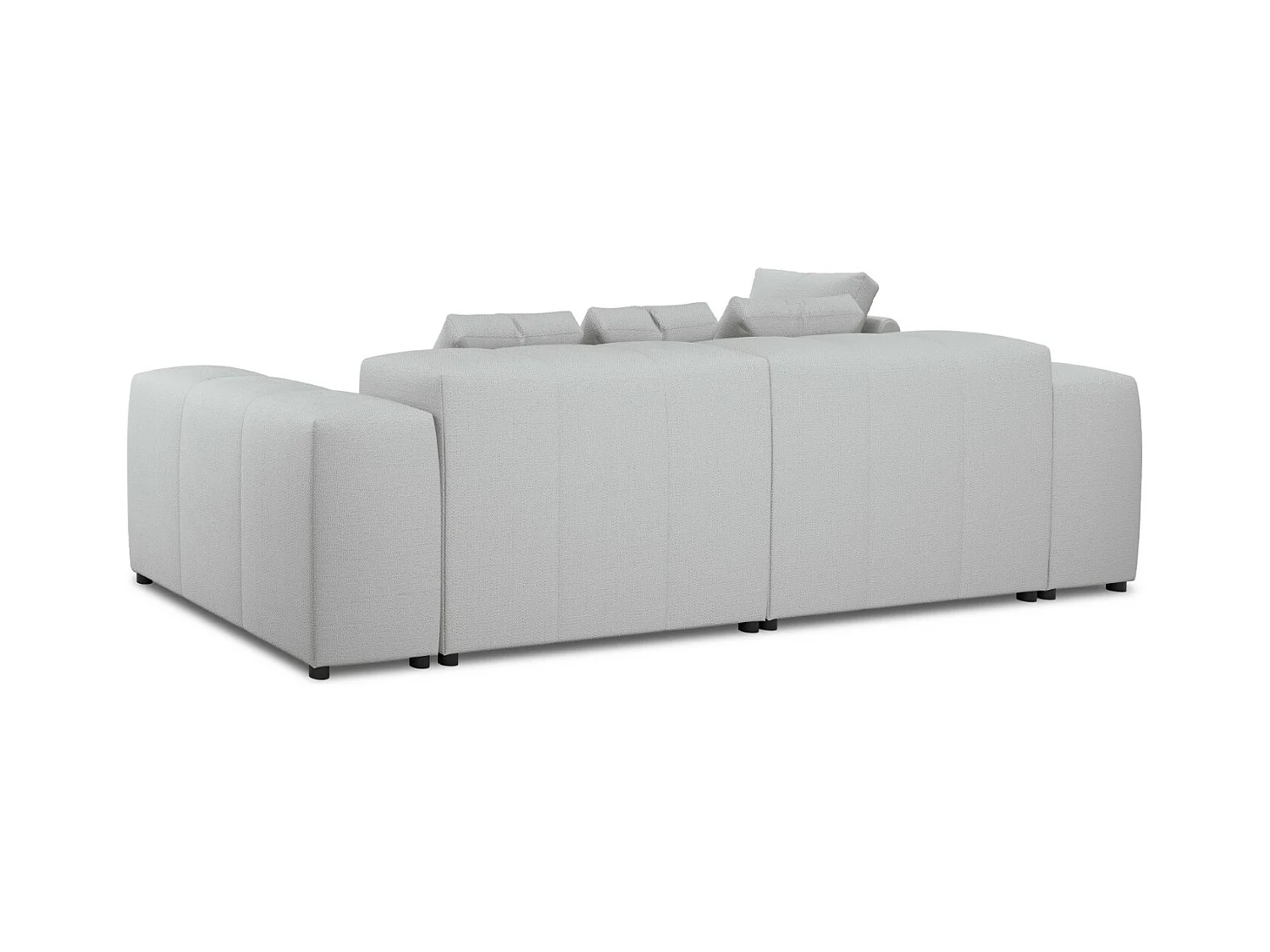 Cosmopolitan Design - Canapé d'angle symétrique modulable "Rome" 4 places en tissu structurel gris clair - 320x160x75cm