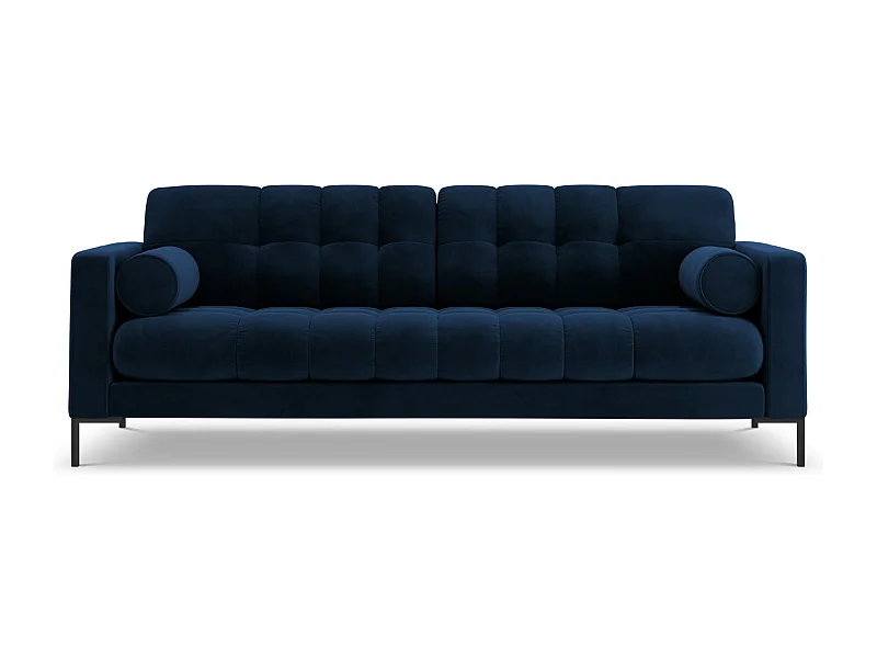 Cosmopolitan Design - Sofá "Bali" 3 plazas de terciopelo azul regio - 177x92x75cm