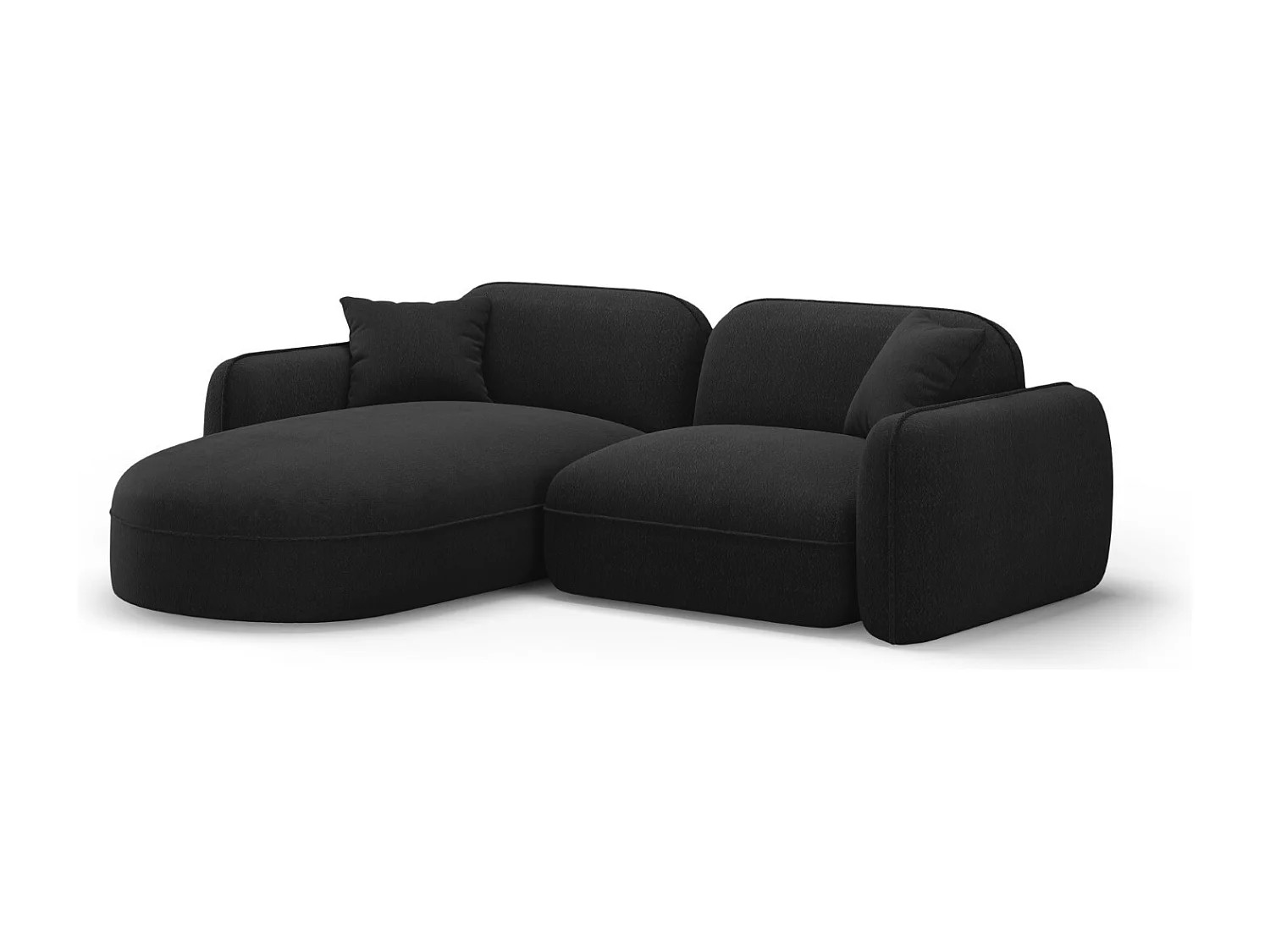 CXL by Christian Lacroix - Canapé d'angle gauche modulable "Lucien" 3 places en velours anthracite - 230x165x70cm