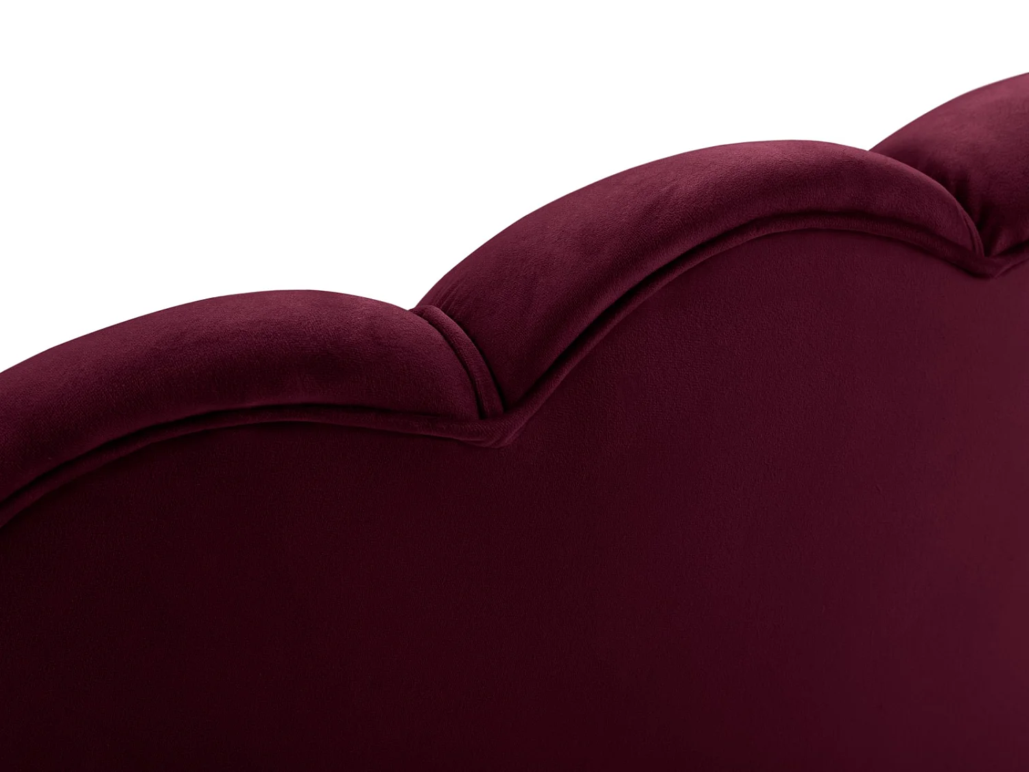 Cosmopolitan Design - Canapé "Kingston" 3 places en velours pourpre - 224x95x85cm