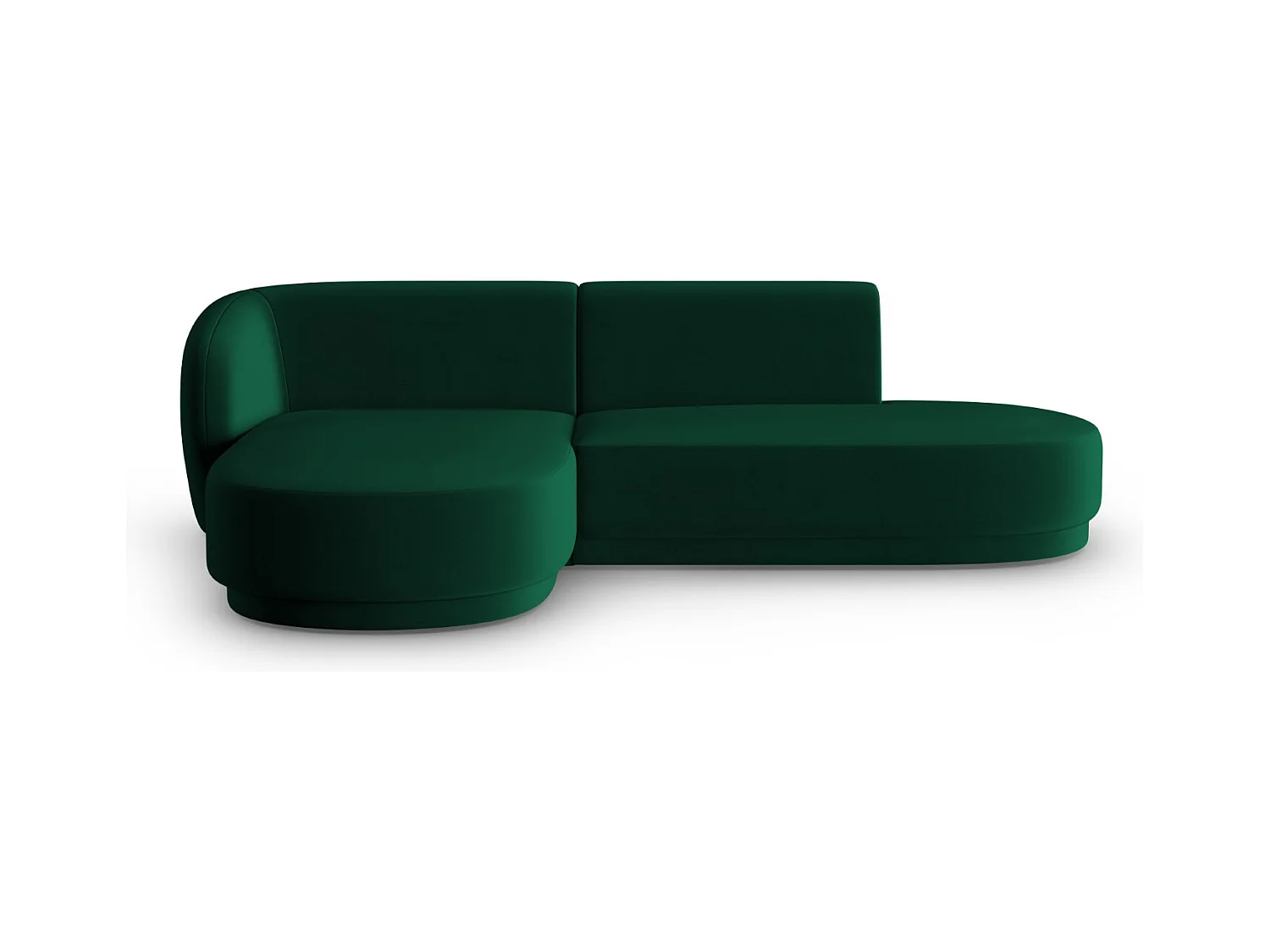 CXL by Christian Lacroix - Sofá modular de canto esquerdo "Lionel" 4 lugares em veludo verde garrafa - 233x155x74cm