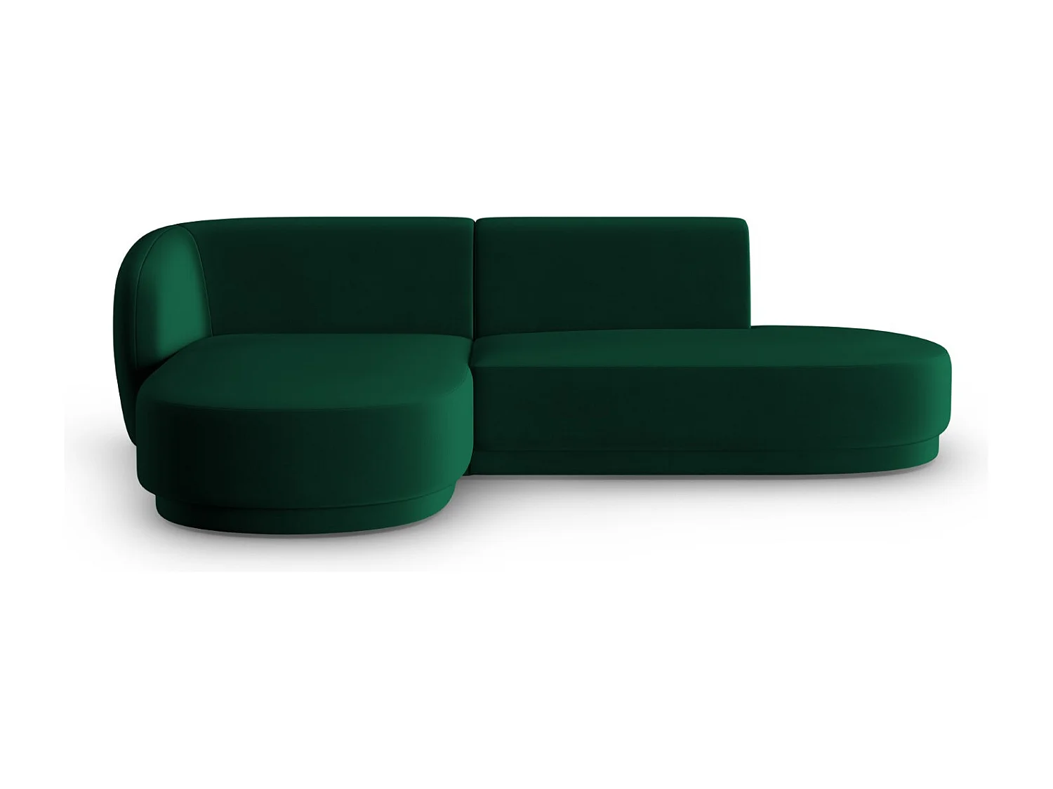CXL by Christian Lacroix - Canapé d'angle gauche modulable "Lionel" 4 places en velours vert bouteille - 233x155x74cm