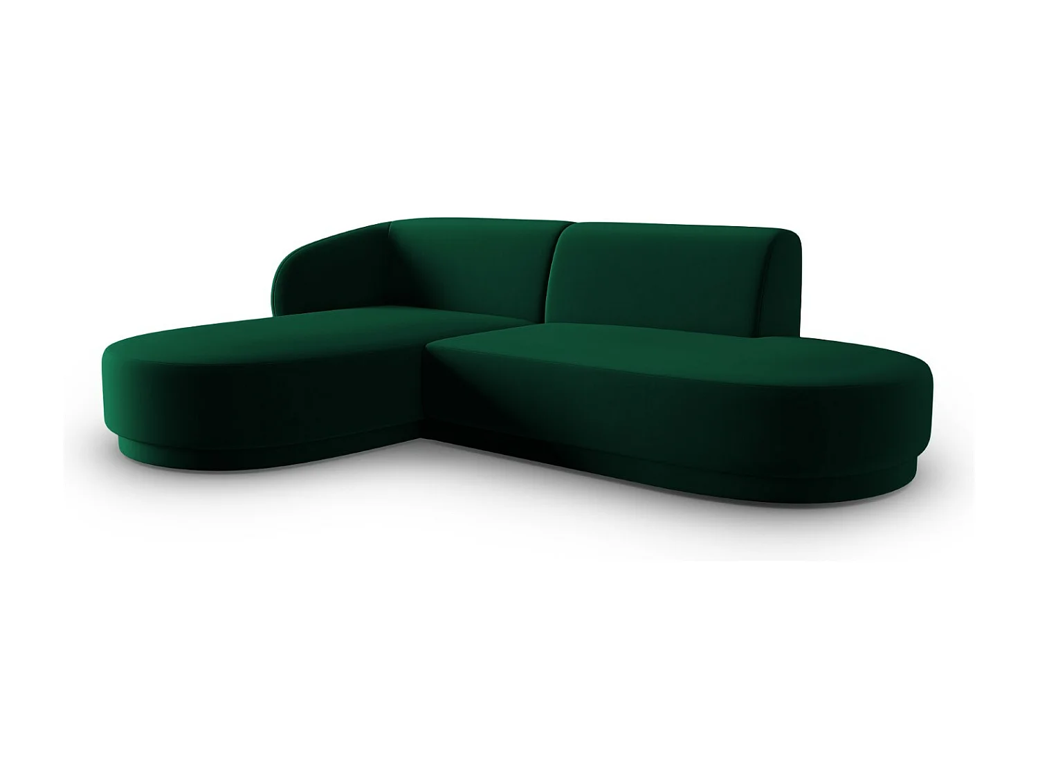 CXL by Christian Lacroix - Canapé d'angle gauche modulable "Lionel" 4 places en velours vert bouteille - 233x155x74cm