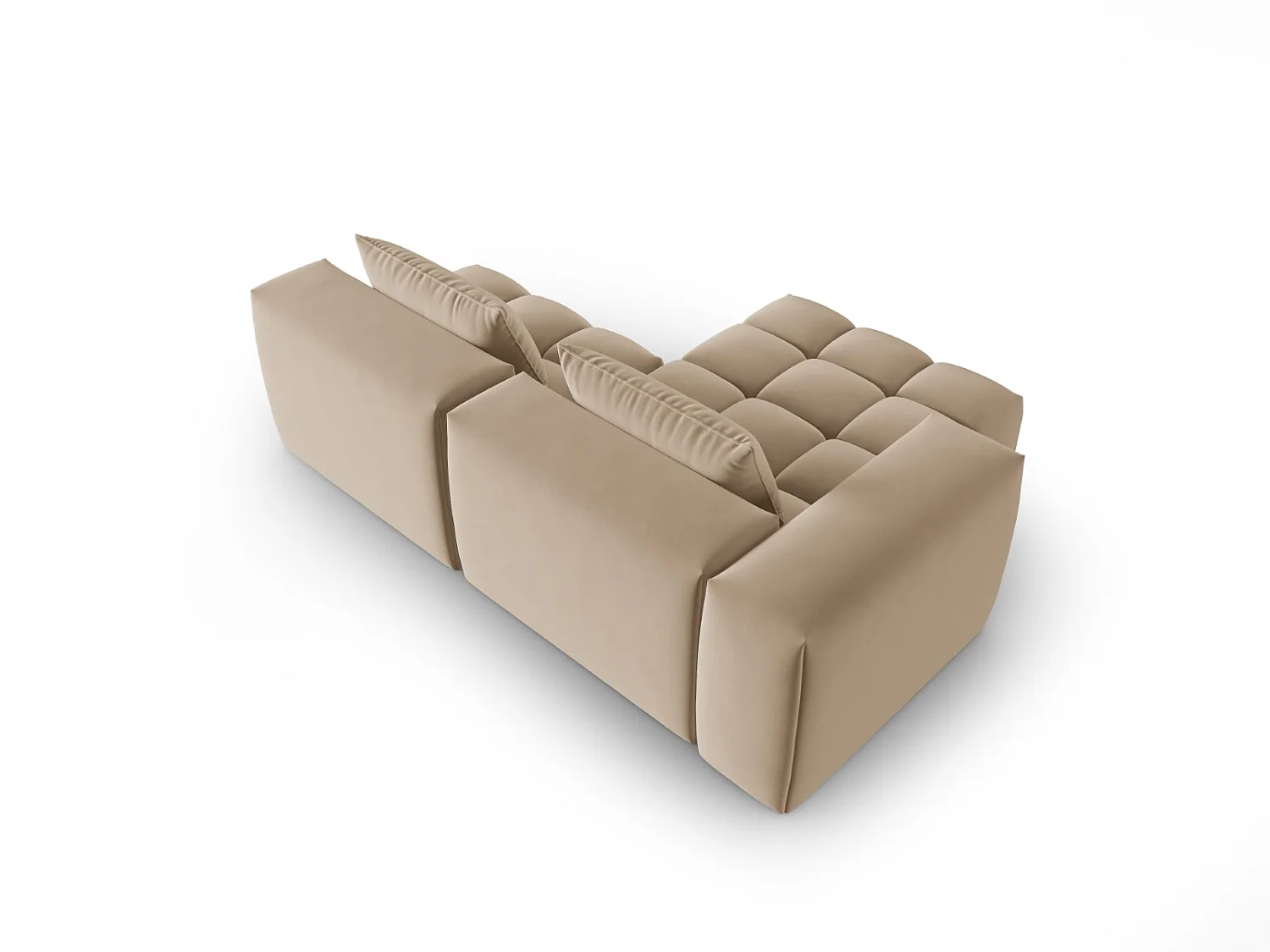 CXL by Christian Lacroix - Sofá modular de canto esquerdo "Lorella" 3 lugares em veludo areia - 205x145x70cm