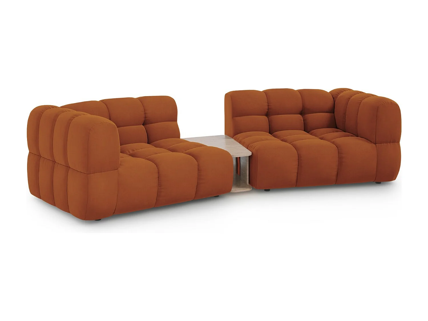 Cosmopolitan Design - Sofá modular "Sky" 2 lugares em veludo terracota - 280x148x75cm