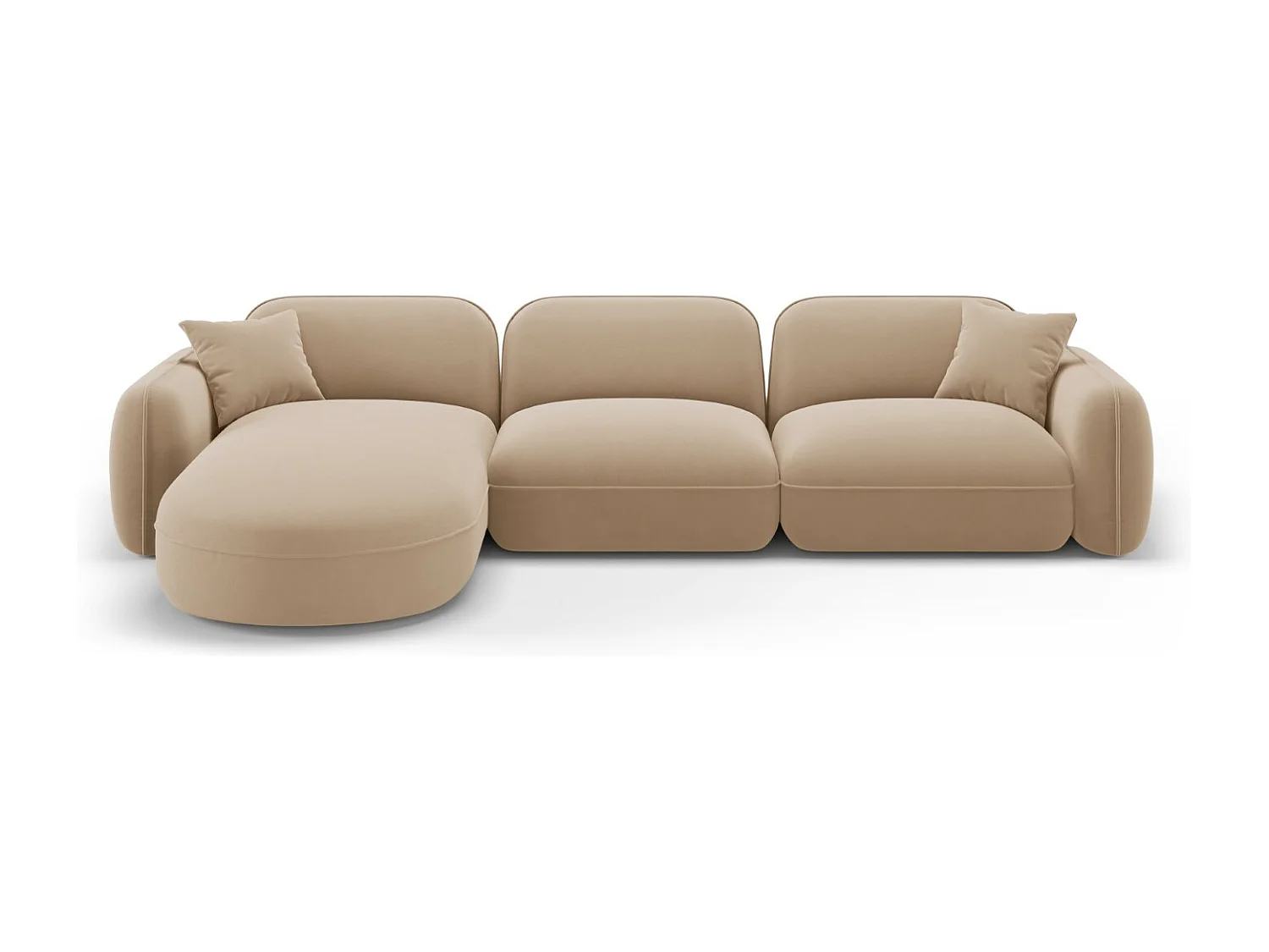 CXL by Christian Lacroix - 4-Sitzer modulares Ecksofa links "Lucien" Sitzer aus Samt sand - 320x165x70cm
