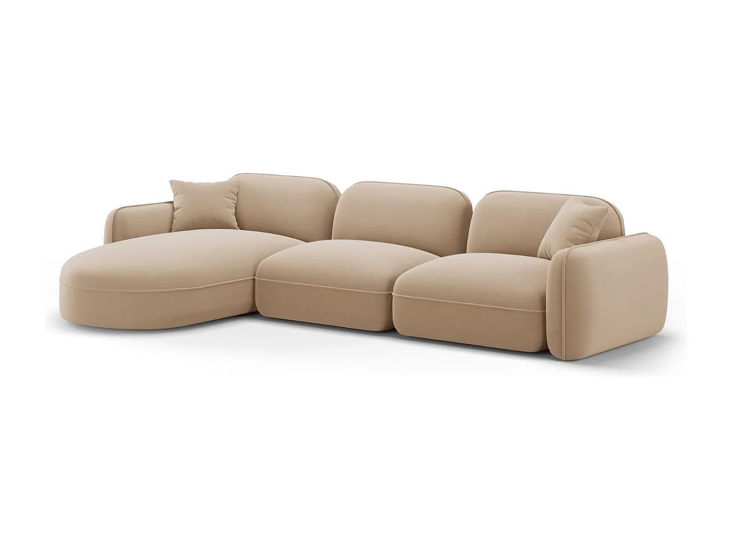 CXL by Christian Lacroix - 4-Sitzer modulares Ecksofa links "Lucien" Sitzer aus Samt sand - 320x165x70cm