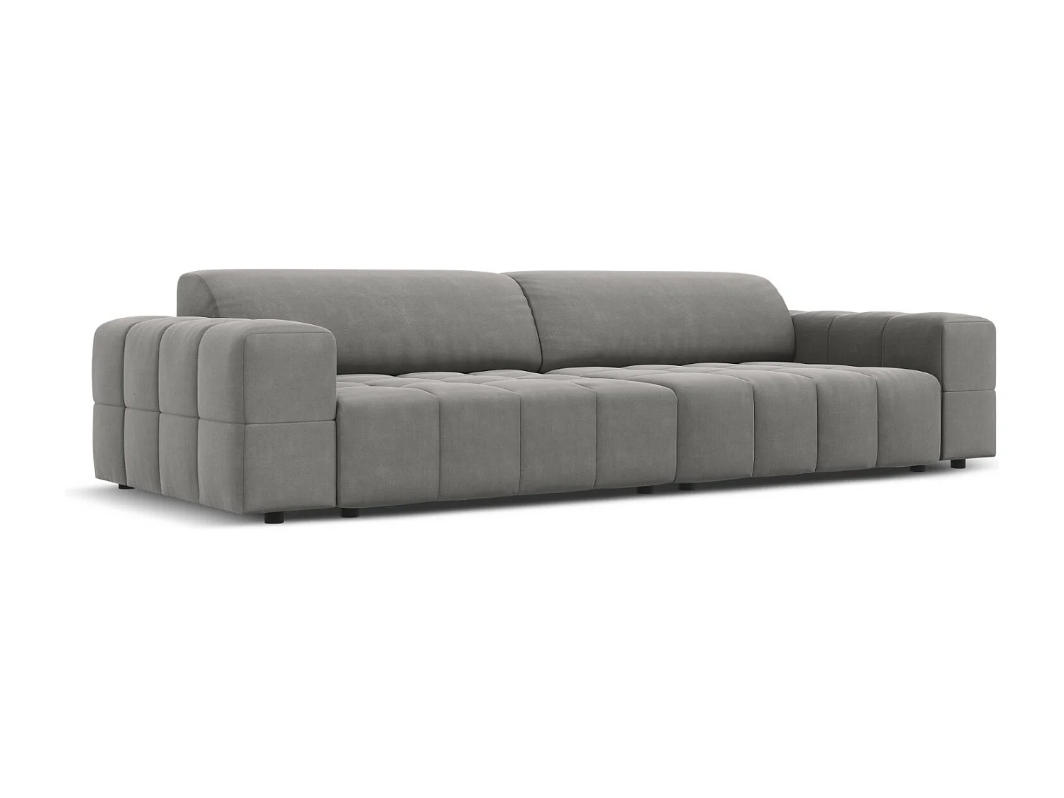 CXL by Christian Lacroix - 4-Sitzer Sofa "Luc" Sitzer aus Samt hellgrau - 244x102x70cm