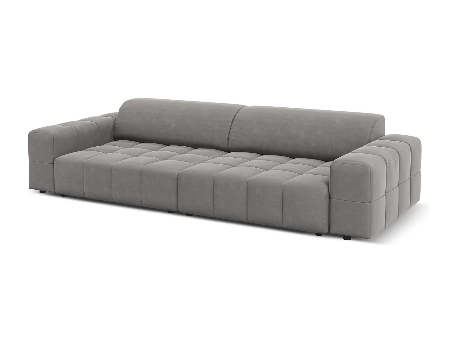 CXL by Christian Lacroix - 4-Sitzer Sofa "Luc" Sitzer aus Samt hellgrau - 244x102x70cm