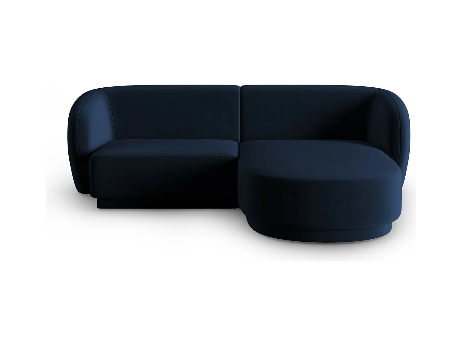 CXL by Christian Lacroix - Sofá modular de canto direito "Lionel" 3 lugares em veludo azul real - 188x155x74cm