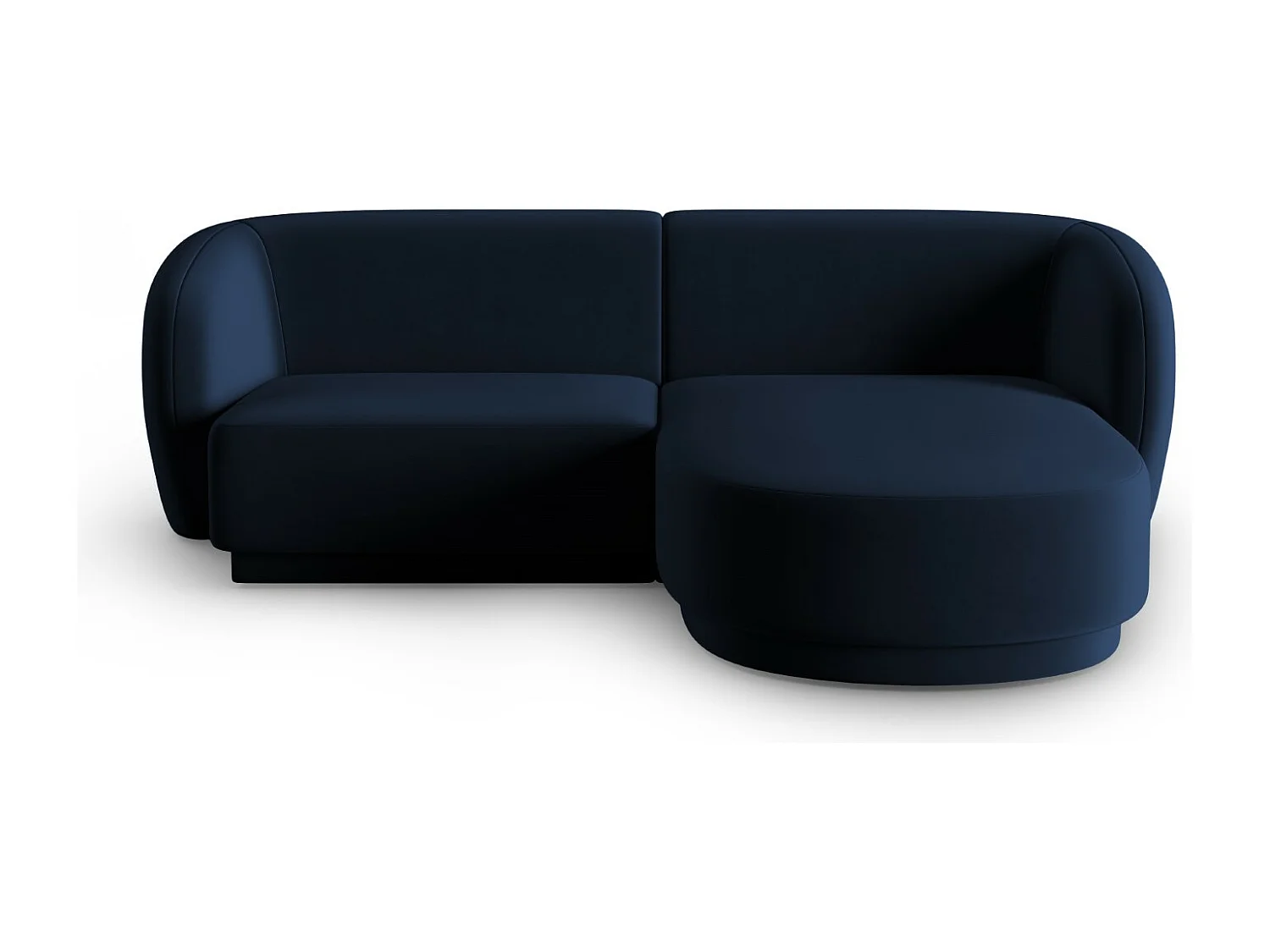 CXL by Christian Lacroix - Canapé d'angle droit modulable "Lionel" 3 places en velours bleu roi - 188x155x74cm