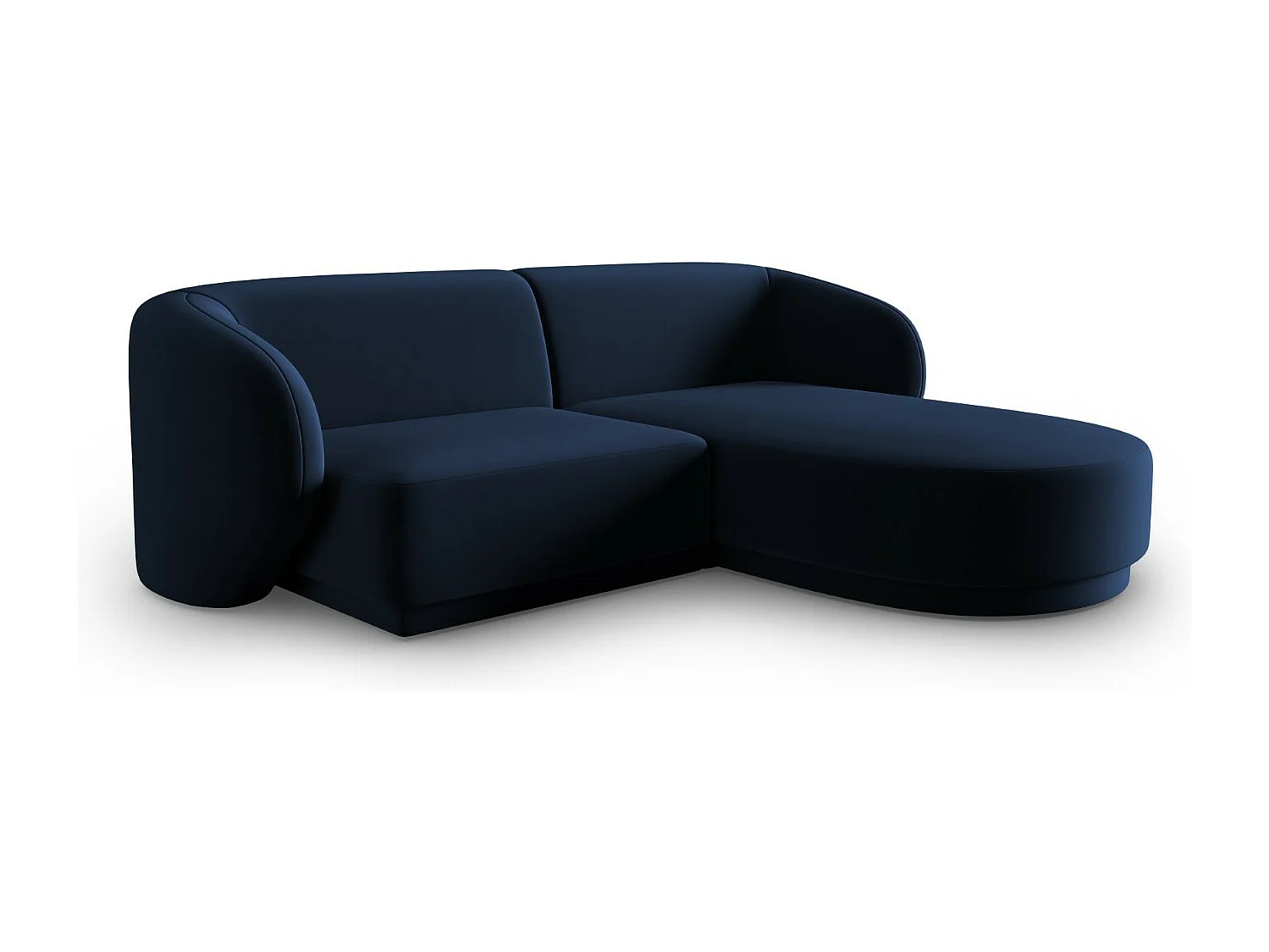 CXL by Christian Lacroix - Canapé d'angle droit modulable "Lionel" 3 places en velours bleu roi - 188x155x74cm