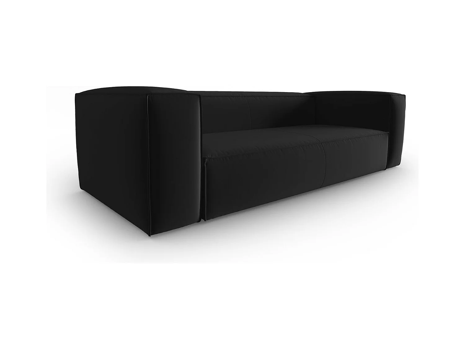Cosmopolitan Design - Canapé "Mackay" 4 places en velours noir - 230x94x73cm