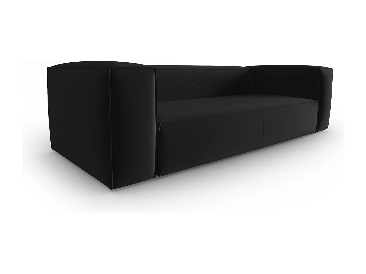 Cosmopolitan Design - Canapé "Mackay" 4 places en velours noir - 230x94x73cm