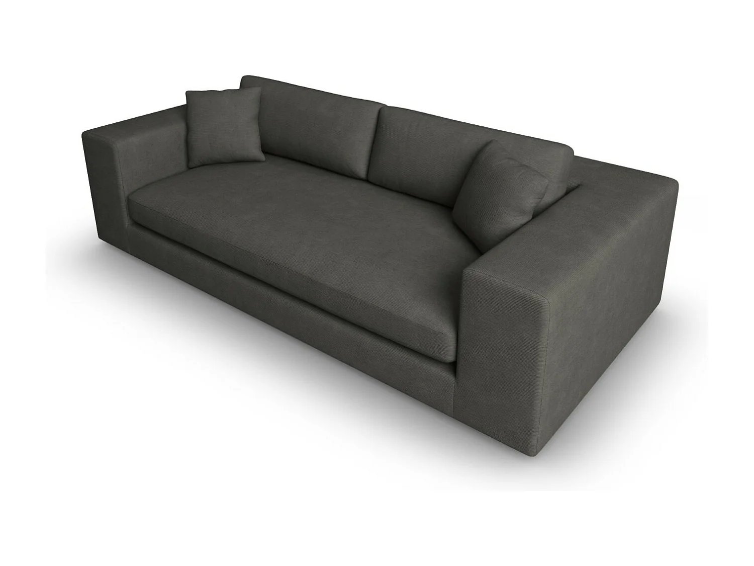 CXL by Christian Lacroix - Sofá "Tendance" 4 lugares em veludo cotelê cinza escuro - 262x122x72cm
