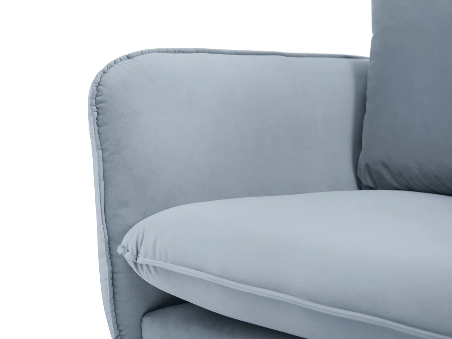 Cosmopolitan Design - Rechter hoekbank "Vienna" 6 zitplaatsen, Flueel, Lichtblauw - 275x185x95cm