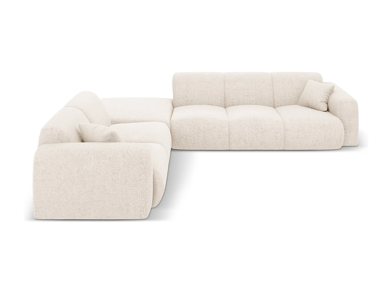 Cosmopolitan Design - Narożnik lewy, "Nolio" 4 miejsca szenil, beż jasny - 315x250x72cm