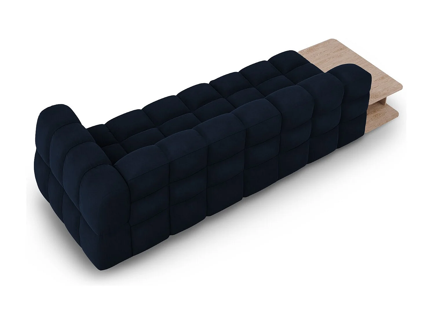 Cosmopolitan Design - Sofa modułowa bok lewy, "Sky" 4 miejsca welur, błękit królewski - 297x102x75cm