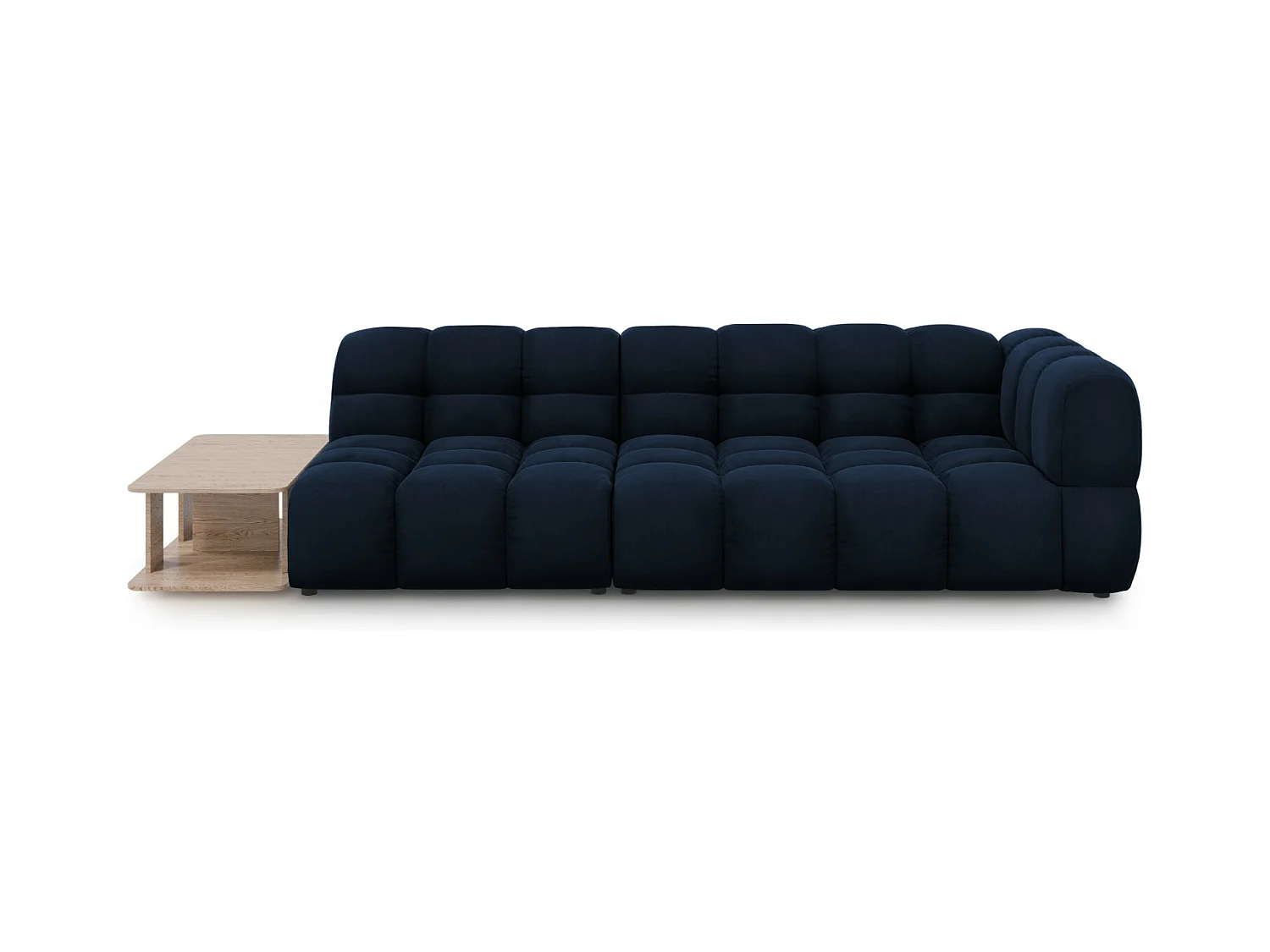 Cosmopolitan Design - Linker modulaire bank "Sky" 4 zitplaatsen, Flueel, Koningsblauw - 297x102x75cm